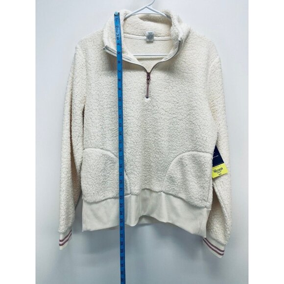 NEW Xersion Women’s Sweater Quitter Zip Soft Touch White Size M Comfort Waist - Picture 2 of 10